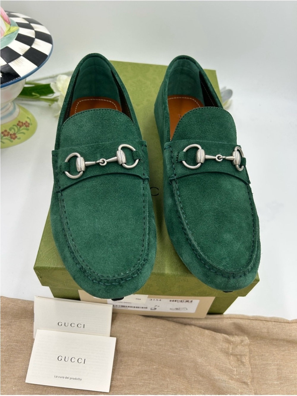 SOLD !!!! Men’s Gucci suede horse bit driver loafers size 7.5 it’s a US - Picture 4 of 8